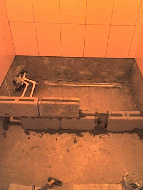 Душевой поддон из плитки вместо ванны